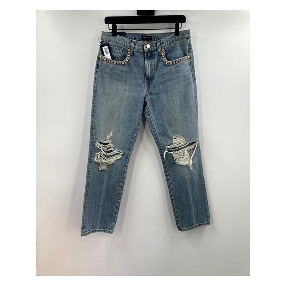 Ramy Brook Elle Distressed Embellished Jean NWT Size 27 VINWA - Picture 2 of 9